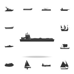 barge ship icon. Detailed set of water transport icons. Premium graphic design. One of the collection icons for websites, web design, mobile app - obrazy, fototapety, plakaty