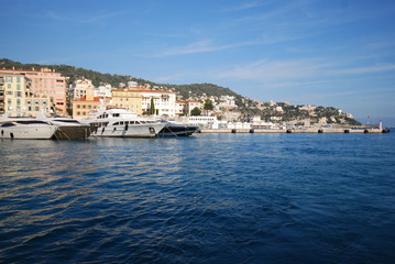  Port of Nice; Promenade des Anglais; sea; sky; water; coast