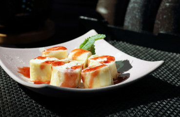 rolls in the Japanese restaurant