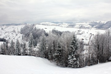 Winter landscape in the mountains