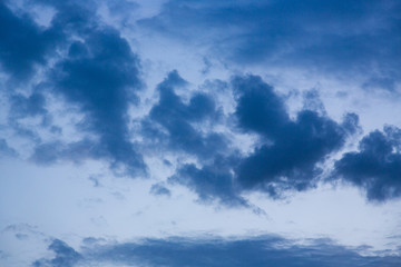 evening dark blue clouds. background.