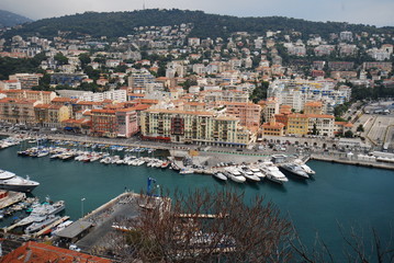 Fototapeta premium Port of Nice; Promenade des Anglais; marina; city; harbor; port