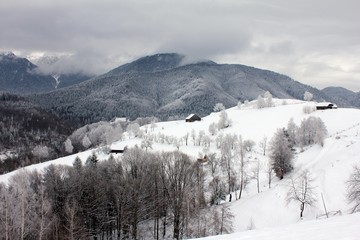 Winter landscape in the mountains