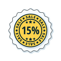 15% Sale label illustration