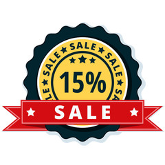 15% Sale label illustration