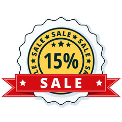 15% Sale label illustration