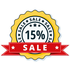 15% Sale label illustration