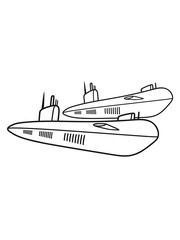 flotte 2 crew militär schnell marine u-boot schwimmen tauchen unterwasser schiff boot matrose kapitän clipart cartoon comic meer