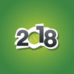 Soccer 2018 green vector background