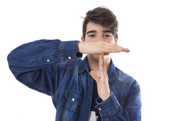 teenager with dead time expression or rest