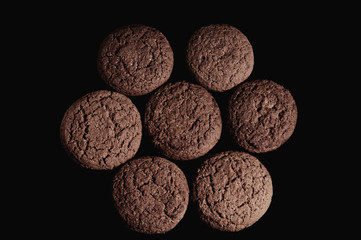 oatmeal cookies on a black table