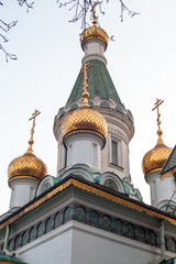 Fototapeta na wymiar Domes of the Russian Church 