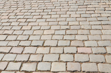 background road pavement of old bricks