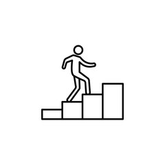 man on the stairs icon. Element of Succes and awards for mobile concept and web apps. Detailed man on the stairs icon can be used for web and mobile. Premium icon