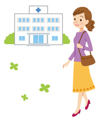 病院に通う女性