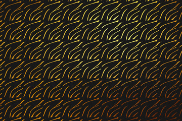 Golden shiny modern digital abstract pattern on black background
