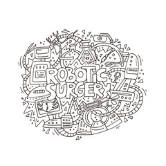 Robotic Surgery Doodle Concept