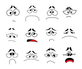 Funny cartoon eyes vector set