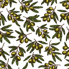 Vector olives pattern seamless background