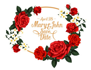 Vector flowers for save the date wedding design
