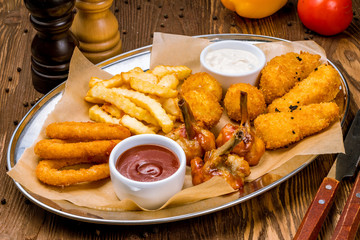 assorted beer snacks