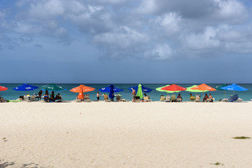 Fototapeta na wymiar View of the Eagle Beach, Aruba