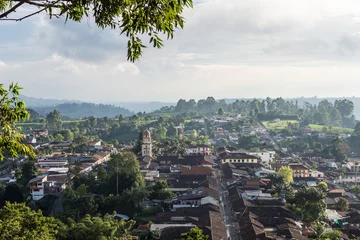 Fototapete Rund Vue panoramique sur Salento, Colombie © Suzanne Plumette