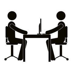 Fototapeta premium business people in the office meeting vector illustration design