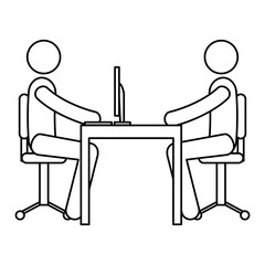 business people in the office meeting vector illustration design