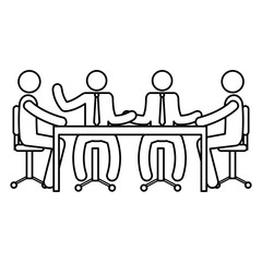business people in the office meeting vector illustration design
