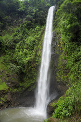 Rainbow Waterfall, also known as Catarata Arco Iris, is the third of five waterfalls along the hiking trail at Viento Fresco Waterfalls in Costa Rica