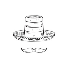 Sketch of a traditional mexican hat