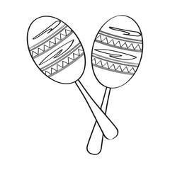 Traditional mexican maracas sketch