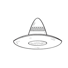 Traditional mexican hat sketch