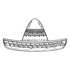 Traditional mexican hat sketch