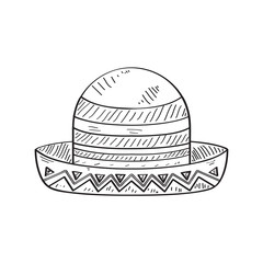 Traditional mexican hat sketch