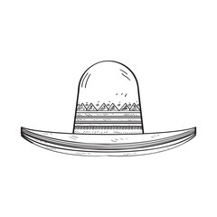 Traditional mexican hat sketch