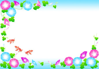 朝顔と金魚のフレーム