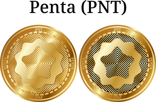 Set of physical golden coin Penta (PNT)