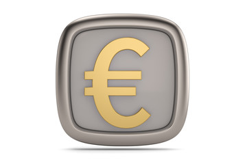 Euro 3d icon isolated on white background. 3D illustration.