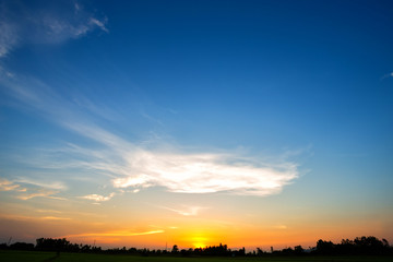 blue sky background texture with white clouds sunset.