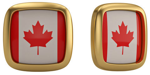 Canada flag symbol isolated on white background. 3D illustration.