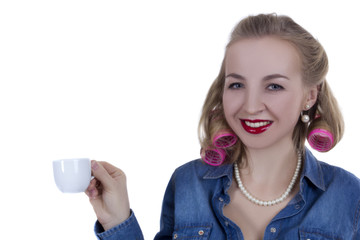 Young woman with a cup of coffee