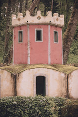 Park of Palacio Nacional de Pena. Sintra. Portugal.Vintage style