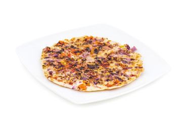 South Indian Food Uttapam Also Know As ooththappam, Rava Uttapam, Uttapa or Uthappa is a Popular South Indian Delicious Spicy Breakfast Snack Served with Coconut Chutney, Tomato Sauce and Sambar