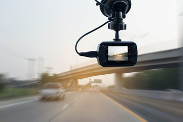 CCTV car camera for safety on the road accident.