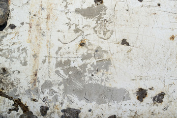 Old dirty metal coated with white paint