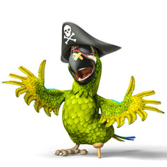 Fototapeta premium pirat, papuga, rysunek