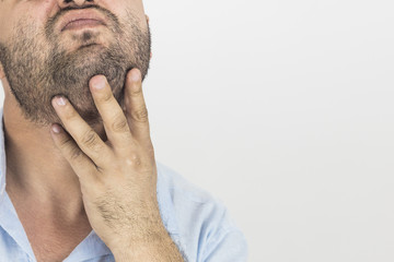 Part face of Handsome bearded man