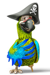 Obraz premium pirat, papuga, rysunek